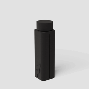 Forma Clip keychain pre-roll capsule in Graphite, close-up of the seam