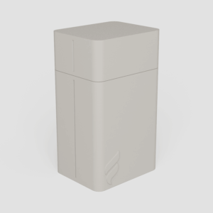 Forma Pack case for four pre-rolls and a lighter in Chalk, angled shot with the cap off