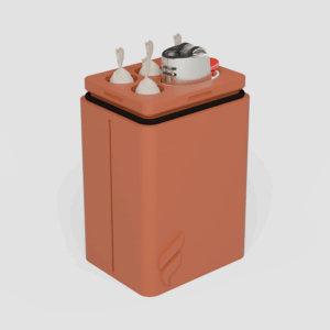 Forma Pack case for four pre-rolls and a lighter in Clay, angled product shot