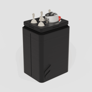 Forma Pack case for four pre-rolls and a lighter in Graphite, angled product shot