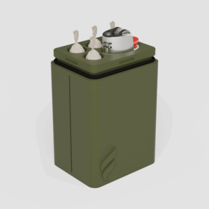 Forma Pack case for four pre-rolls and a lighter in Moss, angled product shot