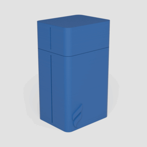 Forma Pack case for four pre-rolls and a lighter in Slate, angled shot with the cap off