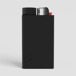Forma Pocket pre-roll and lighter case in Graphite, front view