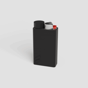 Forma Pocket pre-roll and lighter case in Graphite, angled product shot