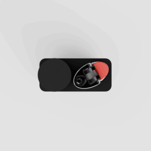 Forma Pocket pre-roll and lighter case in Graphite, seen from above
