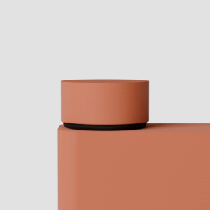 Forma Trio case for three pre-rolls in Clay, close-up of the cap and seal