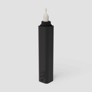 Forma Tube king-size pre-roll case in Graphite, angled product shot