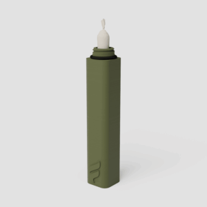 Forma Tube king-size pre-roll case in Moss, angled product shot